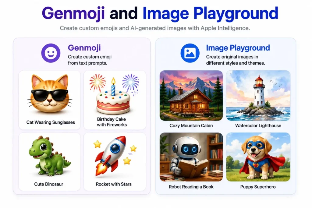 Apple Intelligence Genmoji and Image Playground