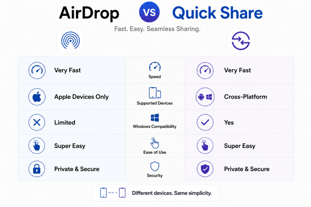 AirDrop vs Quick Share