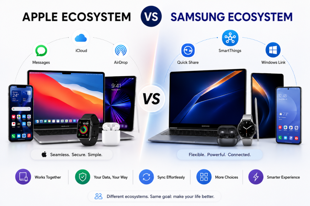 Apple ecosystem vs Samsung ecosystem comparison