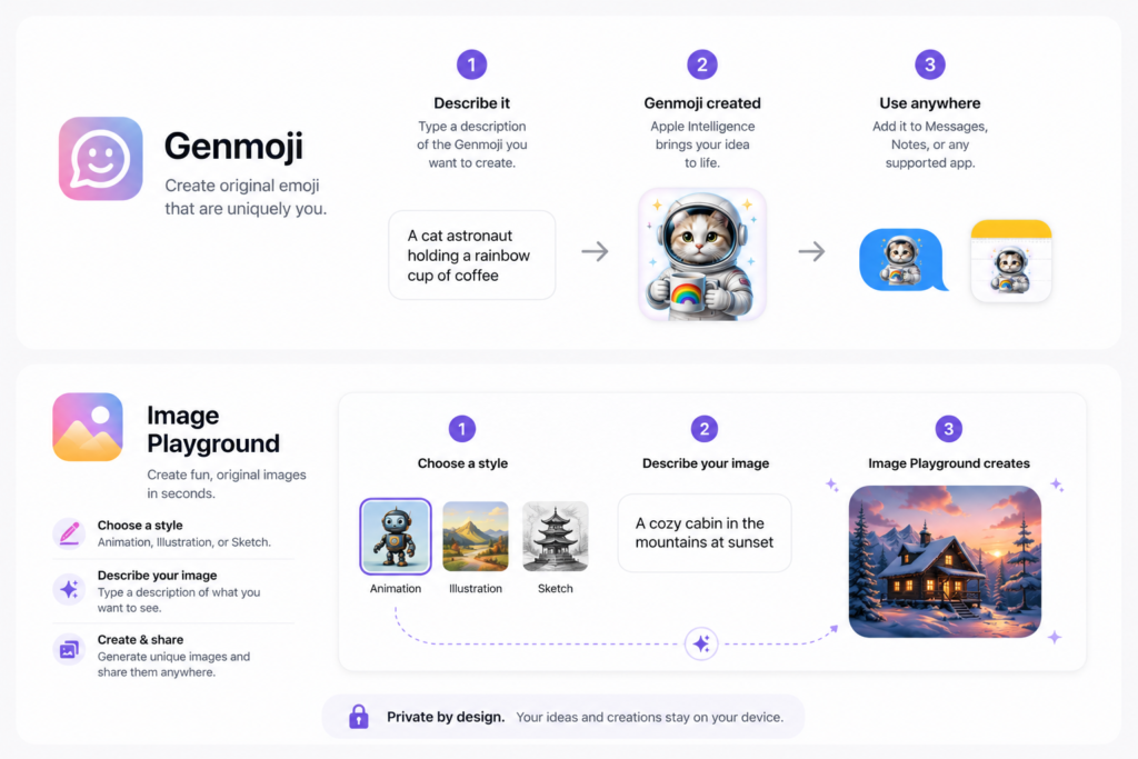 apple intelligence genmoji and image playground