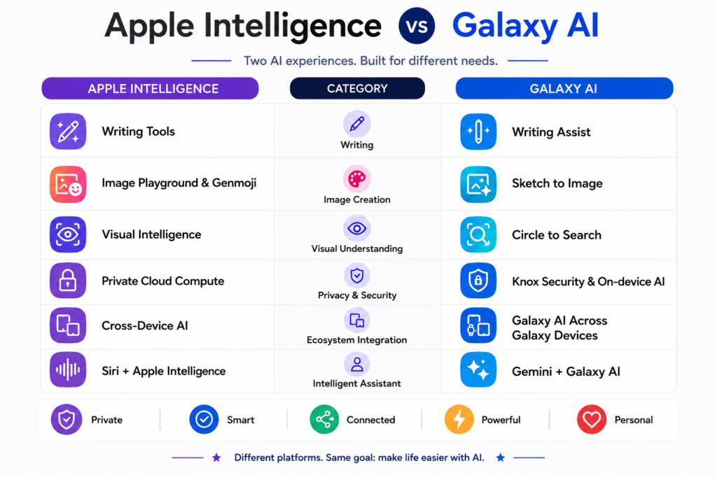 Apple Intelligence vs Galaxy AI