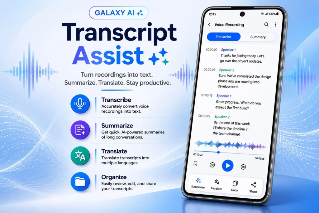 samsung galaxy ai transcript assist