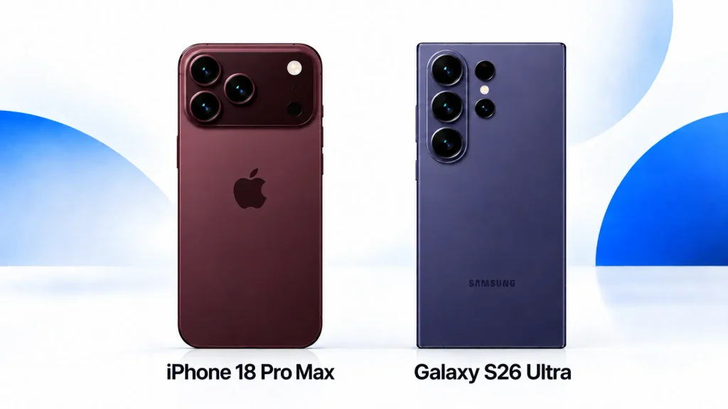 Rear cameras of an iPhone Pro and Galaxy Ultra shown side by side