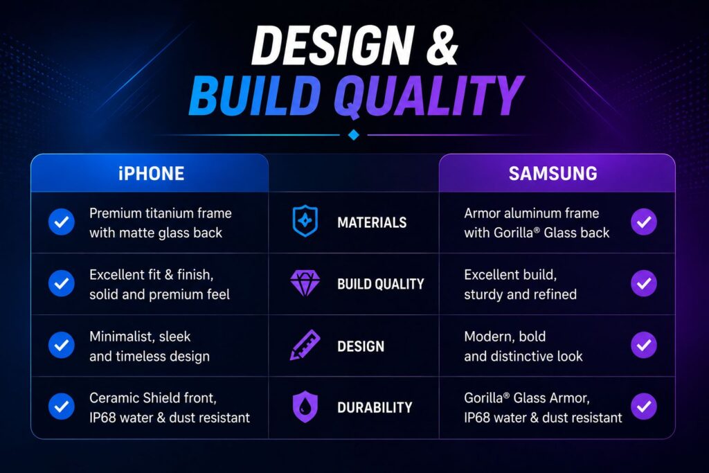 iPhone vs Samsung design and build quality