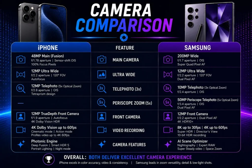 iPhone vs Samsung camera comparison