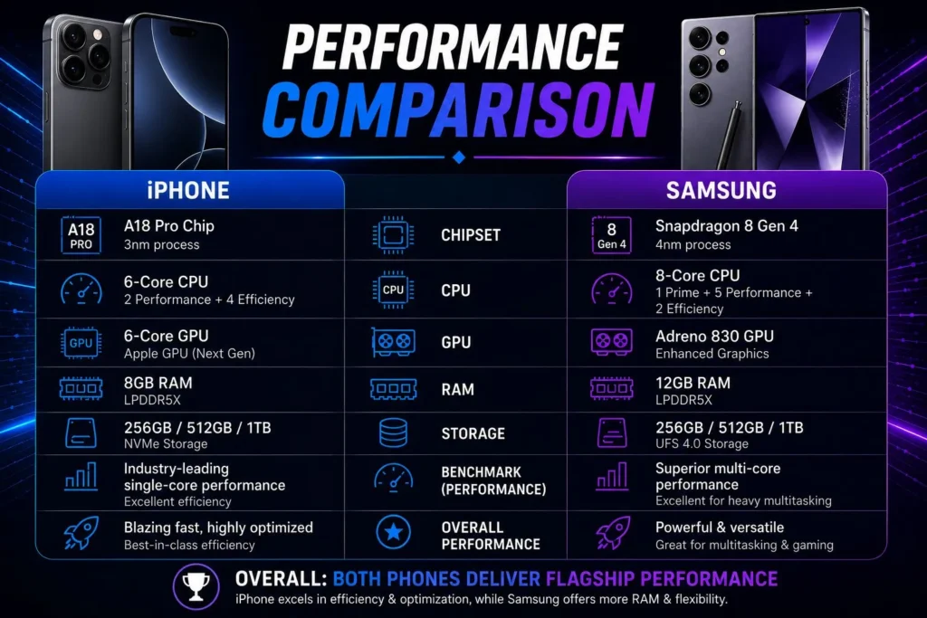 iPhone vs Samsung performance comparison