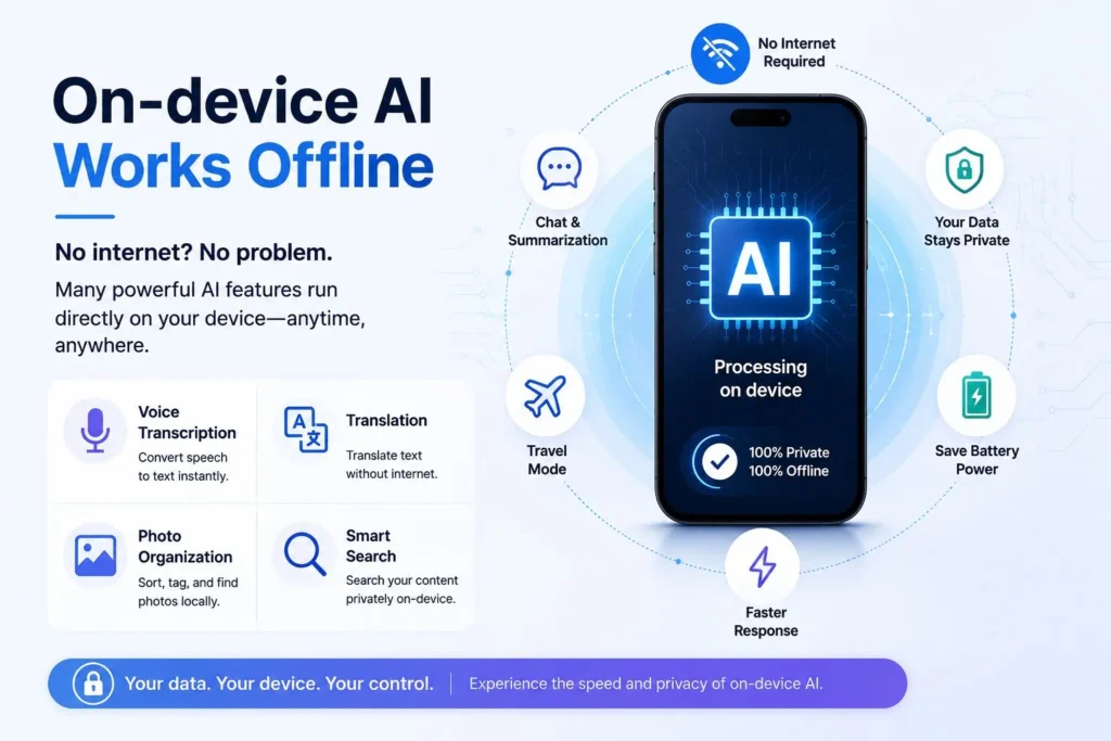 On-device AI works offline