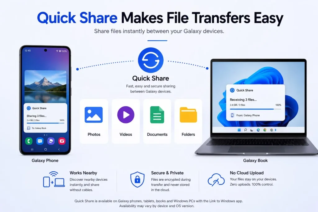 Samsung ecosystem: Quick Share makes file transfers easy