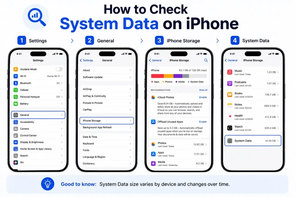 How to Check System Data on iPhone