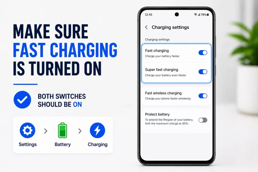 Make Sure Fast Charging is Enabled
