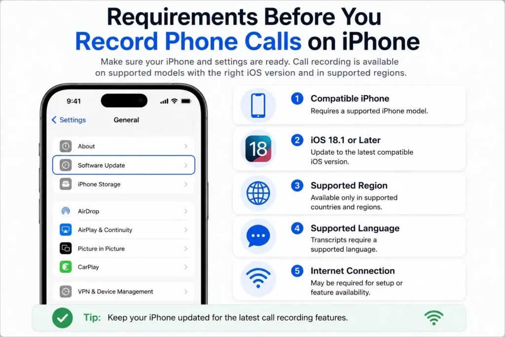 Requirements Before You Record Phone Calls on iPhone
