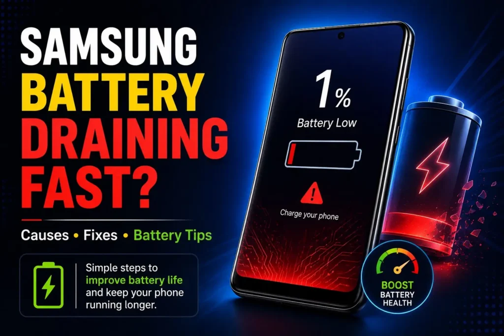 Samsung Battery Draining Fast Illustration