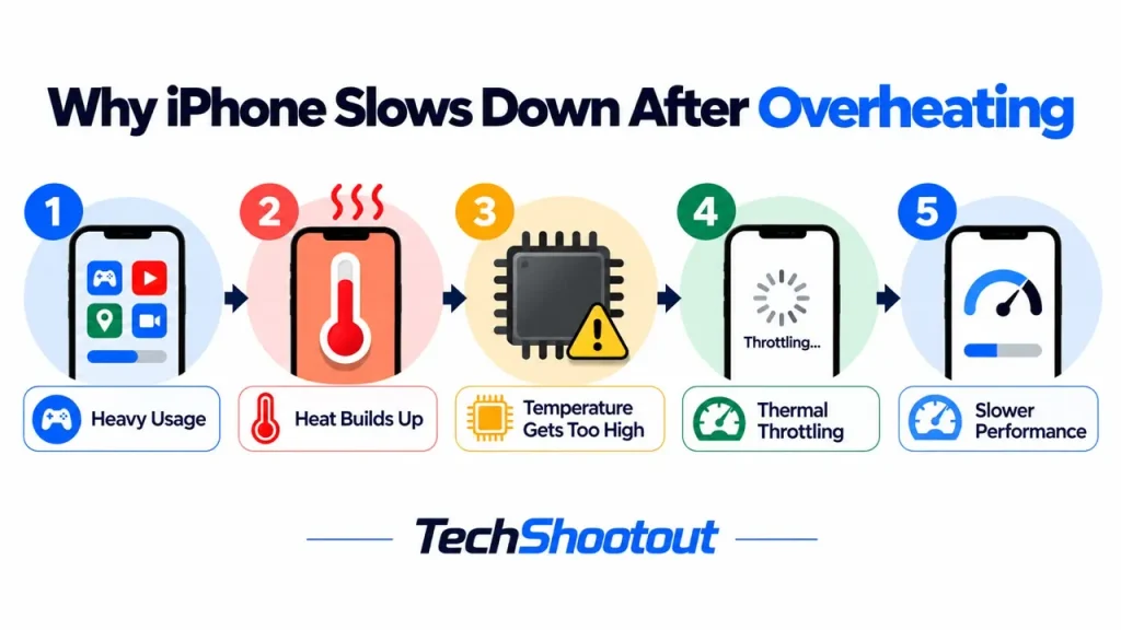 How iPhone overheating causes thermal throttling and slower performance.