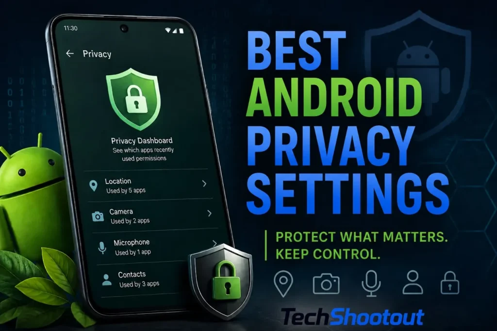 Illustration of the best Android privacy settings to control app permissions and protect personal data