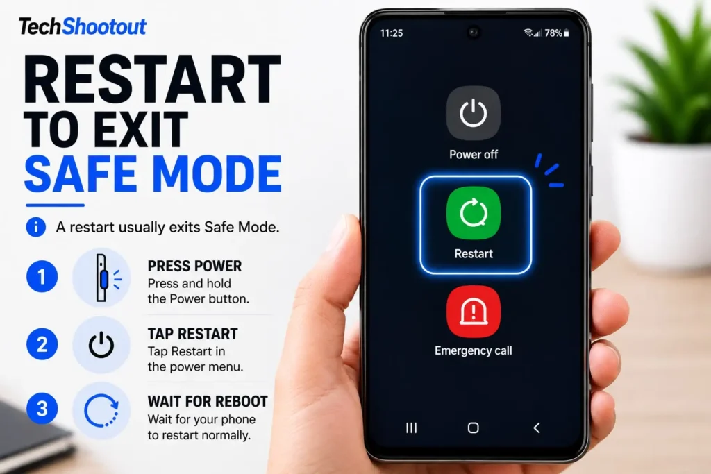 Restart to Exit Safe Mode on Android