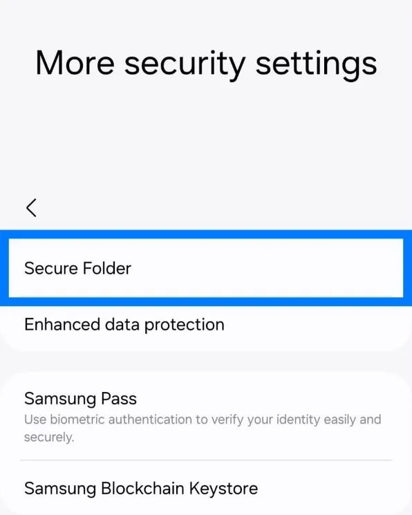 Secure Folder Settings