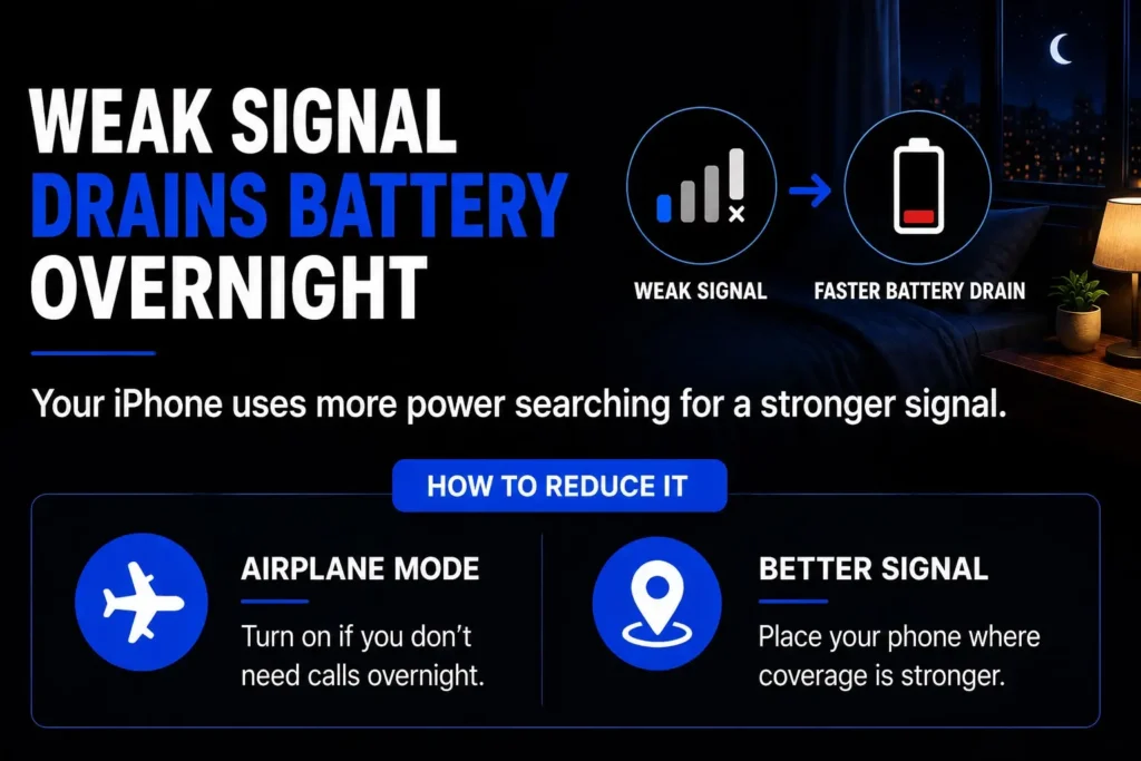 Weak Signals Drain Battery Overnight