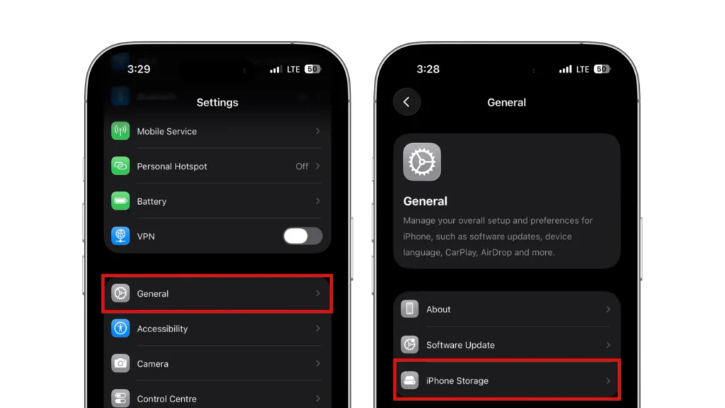 Check iPhone Storage