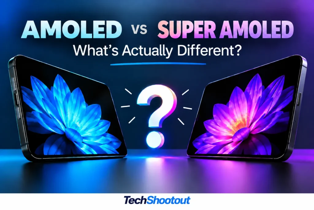 AMOLED vs Super AMOLED display comparison featured image.