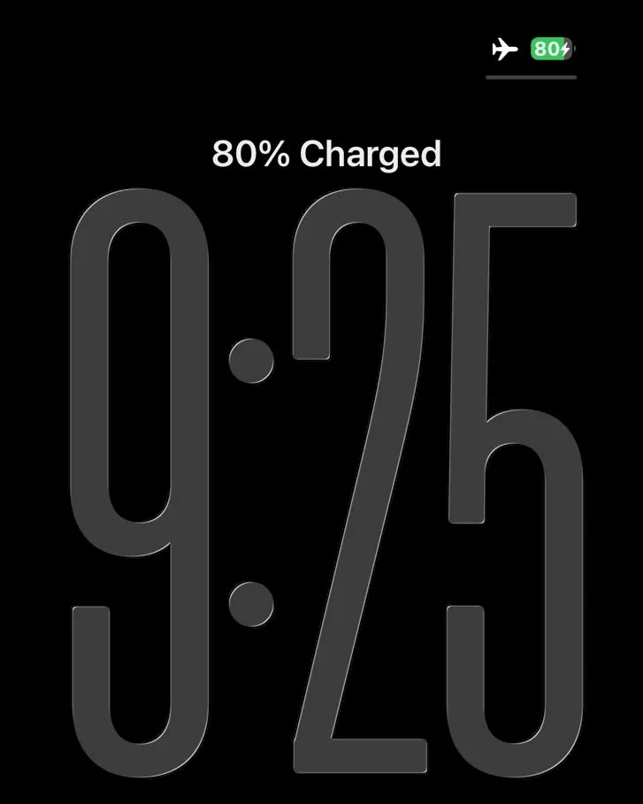 iPhone 15 reaching 80% during 20W fast-charging test