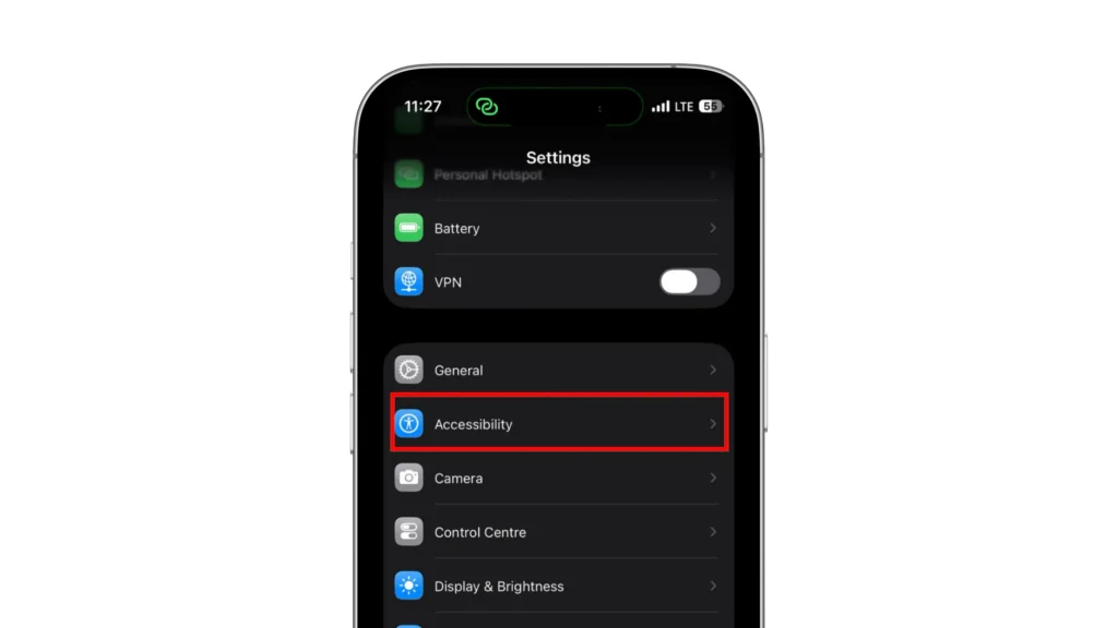 What is Sound Recognition on iPhone: iPhone Settings with Accessibility highlighted